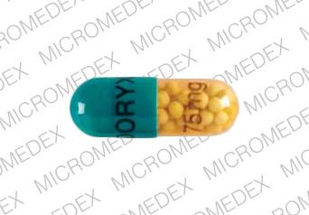 Pill DORYX 75 mg Orange Capsule/Oblong is Doryx