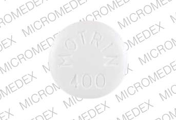 Pill MOTRIN 400 White Round is Motrin