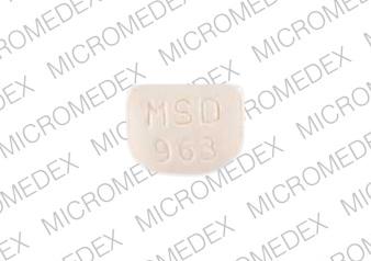 Pill PEPCID MSD 963 Orange U-shape is Pepcid