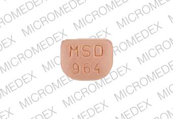 Pill PEPCID MSD 964 Orange U-shape is Pepcid