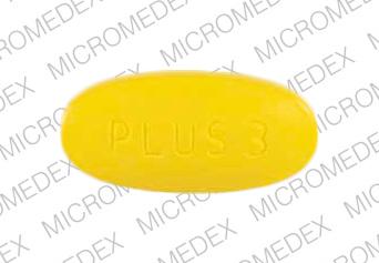 Pill PLUS 3 symbol Yellow Oval is Stuartnatal plus 3