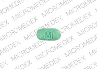 Pill MJ 850 Green Capsule/Oblong is Ovcon 50