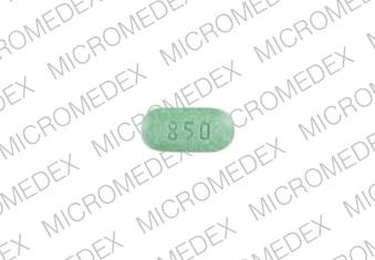 Pill MJ 850 Green Capsule/Oblong is Ovcon 50