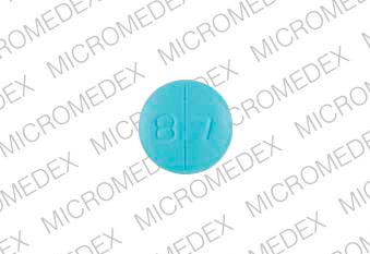 Pill 8 7 M Blue Round is Maprotiline Hydrochloride