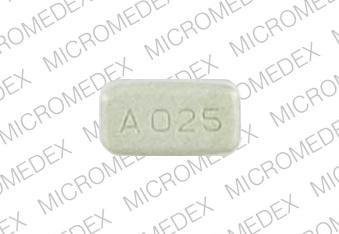 Pill 2 square imprints A 025 is Permax 0.25 MG