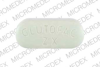 Pill GLUTOFAC-ZX Green Capsule/Oblong is Glutofac-ZX