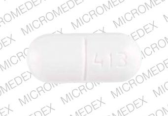 Pill 413 ETHEX White Elliptical/Oval is Guaifenex PSE 80