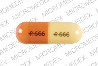 Pill R 666 R 666 Brown Capsule/Oblong is Gabapentin