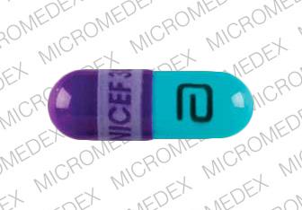 Pill OMNICEF 300 mg a Purple Capsule-shape is Omnicef