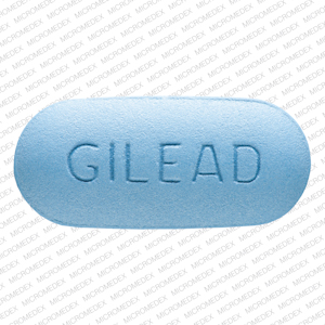 Pill GILEAD 701 Blue Capsule-shape is Truvada