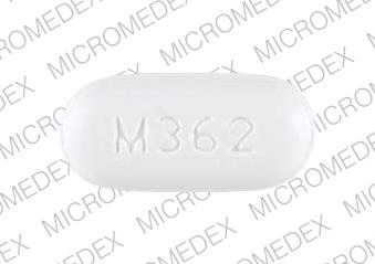 Pill M362 White Capsule/Oblong is Acetaminophen and Hydrocodone Bitartrate