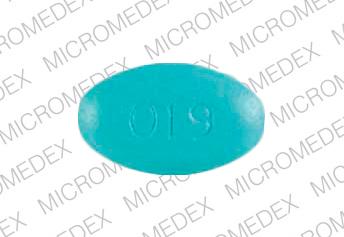 Pill 019 THER-RX Blue Elliptical/Oval is Premesis RX
