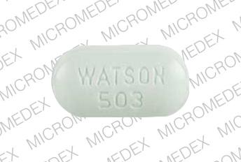 Pill WATSON 503 Green Elliptical/Oval is Acetaminophen and Hydrocodone Bitartrate