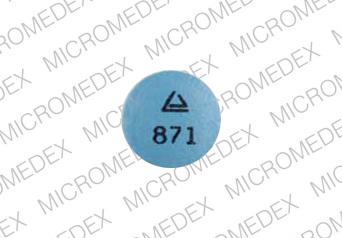 Pill Logo 871 Blue Round is Glipizide Extended Release