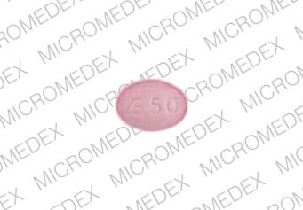 Pill E 50 Pink Elliptical/Oval is Metolazone