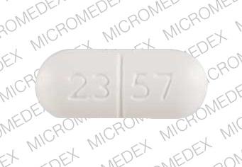 Pill 23 57 V White Capsule/Oblong is Acetaminophen, Butalbital and Caffeine