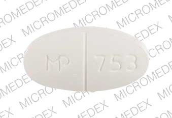 Pill MP 753 White Elliptical/Oval is Metformin Hydrochloride