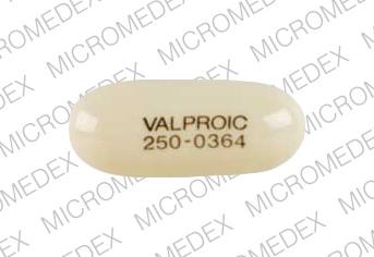 Pill VALPROIC 250-0364 White Capsule/Oblong is Valproic acid