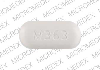 Acetaminophen and hydrocodone bitartrate 500 mg / 10 mg M363 Front