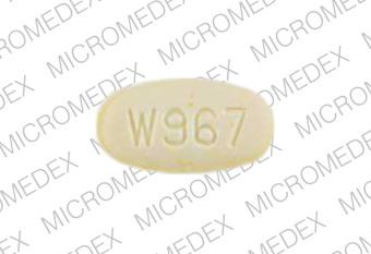 Pill W967 Yellow Elliptical/Oval is Bethanechol Chloride