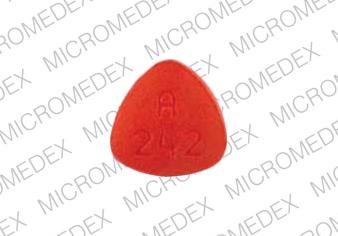 Pill A 242 Brown Three-sided is Quinapril Hydrochloride