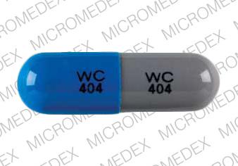 Pill WC 404 WC 404 Blue & Gray Capsule/Oblong is Ampicillin