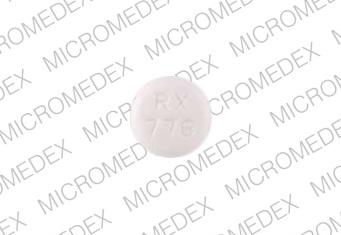 Pill RX776 White Round is Fosinopril Sodium