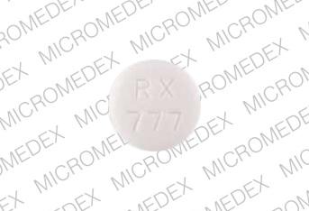 Pill RX777 White Round is Fosinopril Sodium