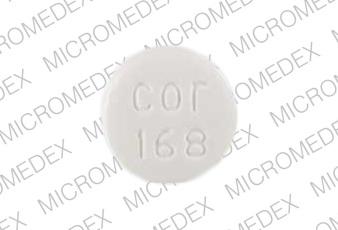 Pill cor 168 är Glipizide och Metformin Hydrochloride 2,5 mg / 500 mg