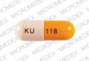 KU 118 Pill Images (Gold &amp; White / Capsule-shape)