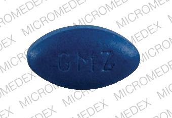 Pill GMZ 500 Blue Elliptical/Oval is Metformin Hydrochloride Extended-Release