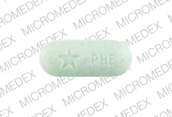 Pill Imprint Logo (Star) PHE (Rescon-MX chlorpheniramine maleate 8 mg / methscopolamine nitrate 2.5 mg / pseudoephedrine hydrochloride 120 mg)