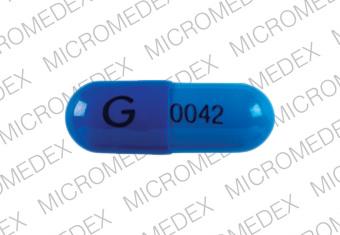 Pill G 0042 Blue Capsule/Oblong is Nicardipine Hydrochloride