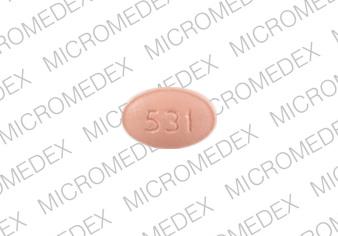 Pill Logo 5 531 Pink Oval is Quinapril Hydrochloride