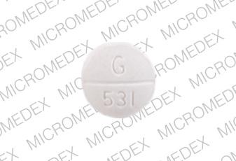 Pill G 531 is Bendroflumethiazide and Nadolol 5 mg / 40 mg