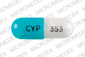 Pill CYP 353 Blue Capsule/Oblong is Nomuc-PE