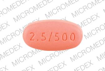 Glyburide and metformin hydrochloride 2.5 mg / 500 mg Logo 5711 2.5/500 Back