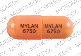 Pill MYLAN 6750 MYLAN 6750 Orange Capsule/Oblong is Balsalazide Disodium