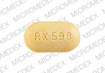 Pill RX 598 Yellow Oval is Pravastatin Sodium