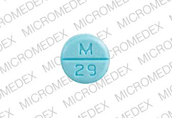 Pill M 29 Blue Round is Methyclothiazide