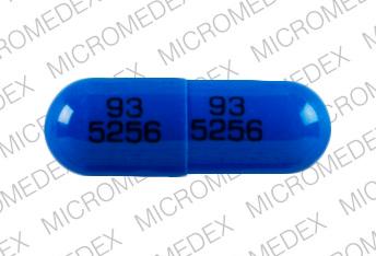 Pill 93 5256 93 5256 Blue Capsule/Oblong is Clindamycin Hydrochloride