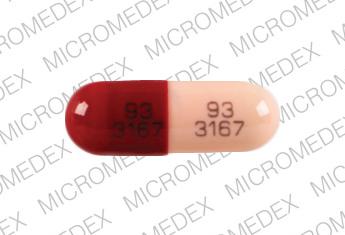 Pill 93 3167 93 3167 Maroon & Pink Capsule/Oblong is Minocycline Hydrochloride