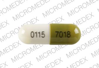 Pill 0115 7018 Green & White Capsule/Oblong is Minocycline Hydrochloride