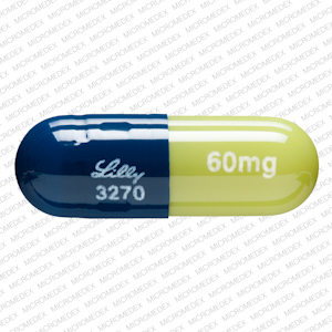 Pill Lilly 3270 60mg Blue Capsule-shape is Cymbalta
