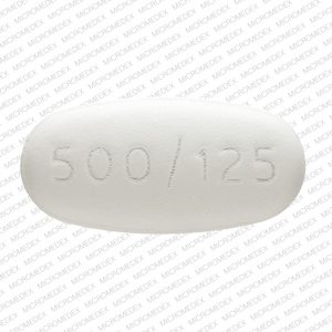 Amoxicillin and clavulanate potassium 500 mg / 125 mg AMC 500/125 Back
