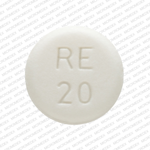 Pill RE 20 White Round is Atenolol