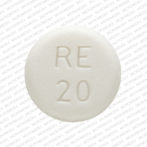 Pill RE 20 White Round is Atenolol