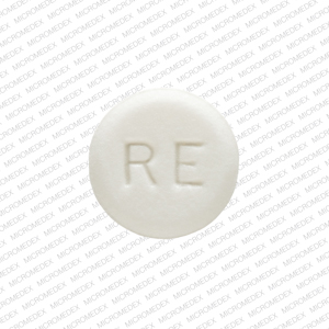 Pill RE 19 White Round is Atenolol