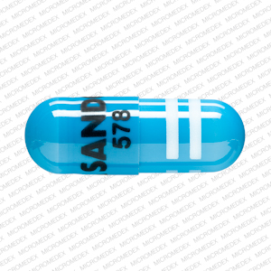 Pill S SANDOZ 578 Blue Capsule-shape is Amlodipine Besylate and Benazepril Hydrochloride