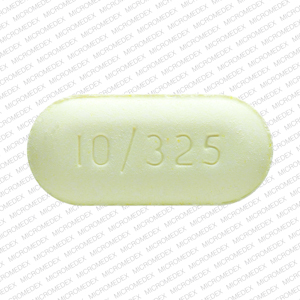 Endocet 325 mg / 10 mg E712 10/325 Back
